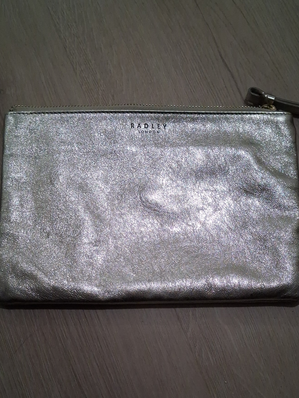 RADLEY LONDON Silver Metallic Wristlet Clutch